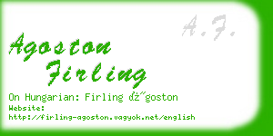 agoston firling business card